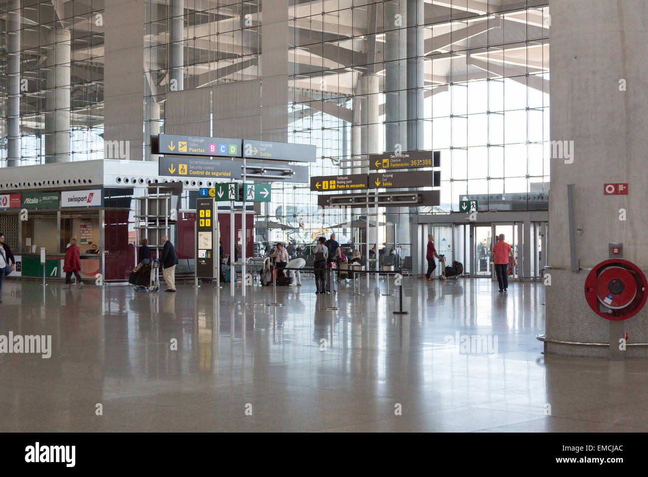 Halle am Flughafen Malaga Spanien Stockfoto