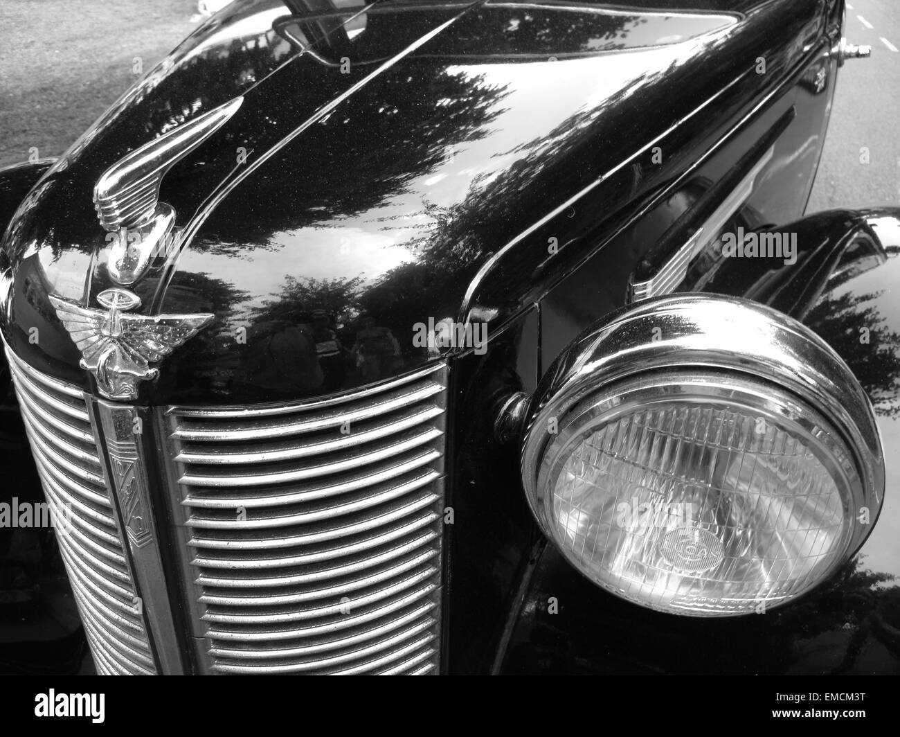 1945 Austin 10 schwarzes Auto geparkt in Chingford, London Stockfoto