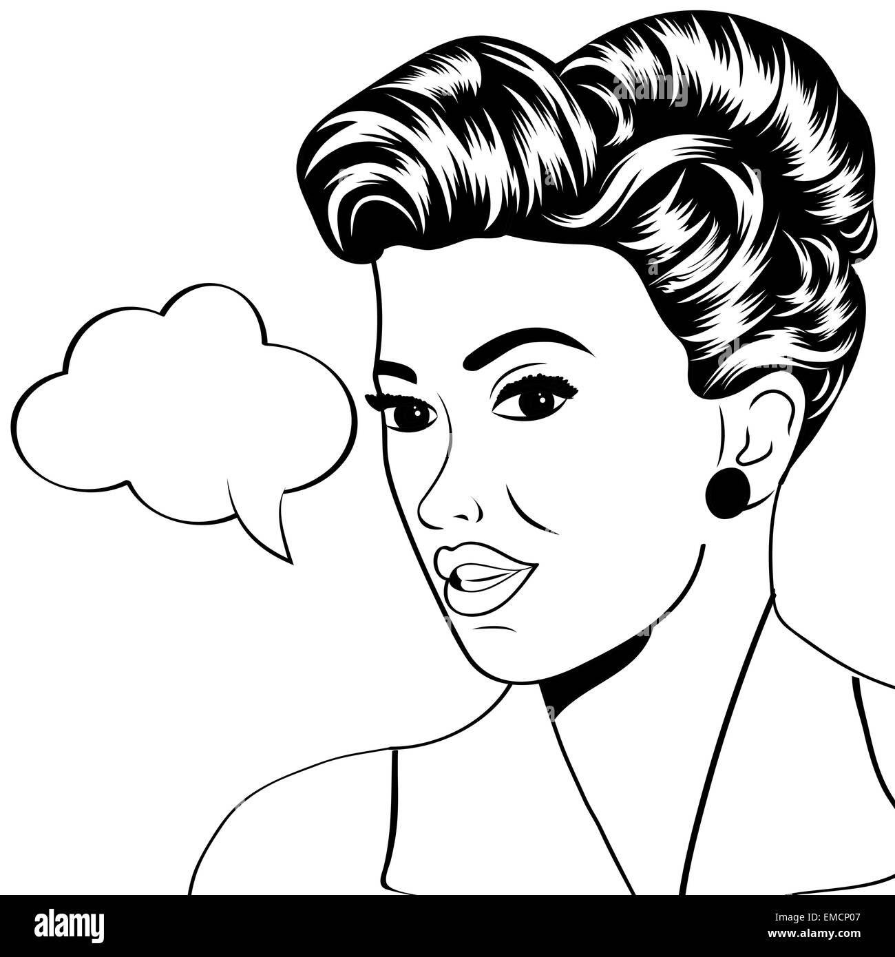 niedliche RetroFrau im ComicStil Alamy