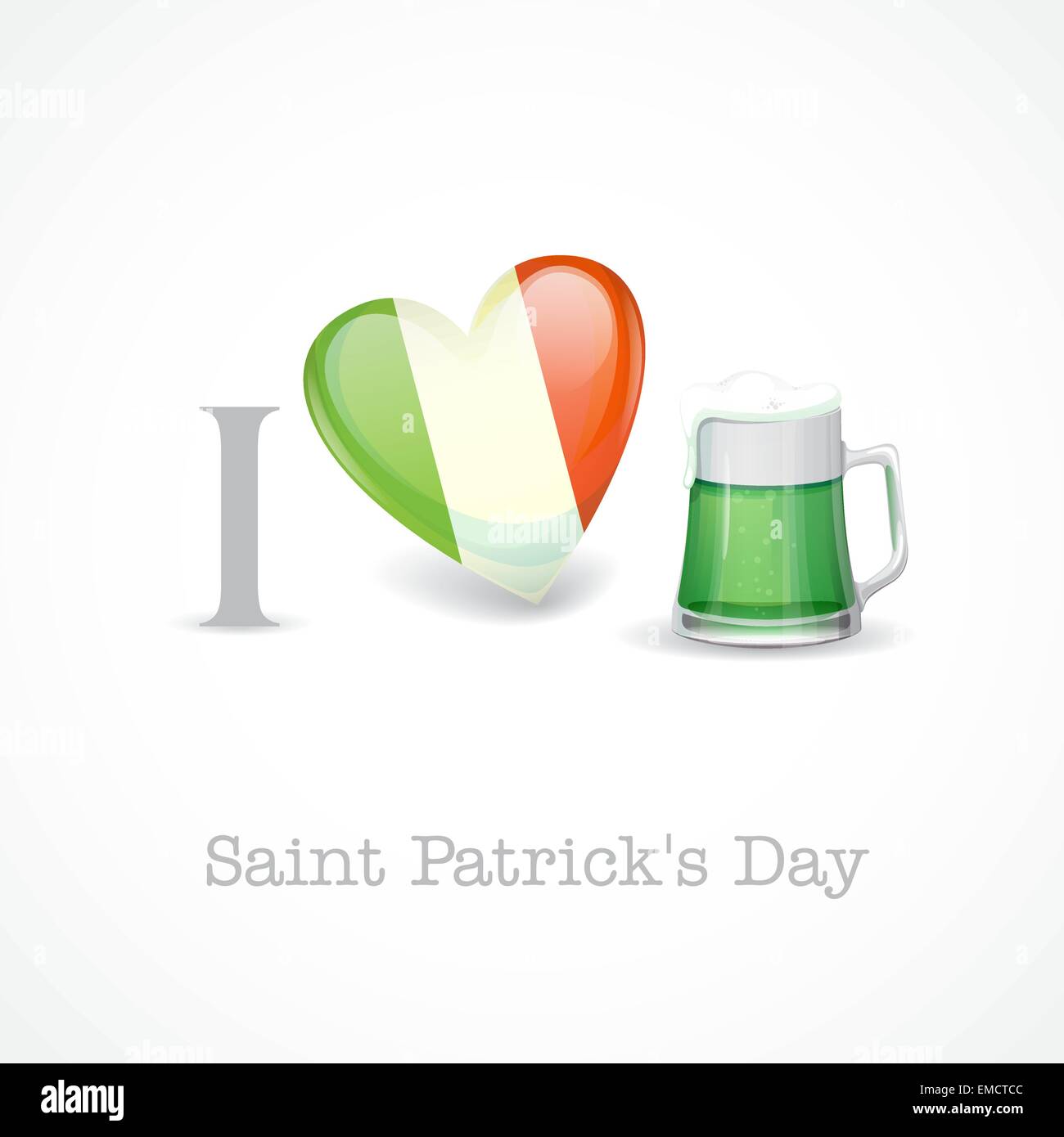 St. Patricks Day. Ich liebe Bier. Stock Vektor