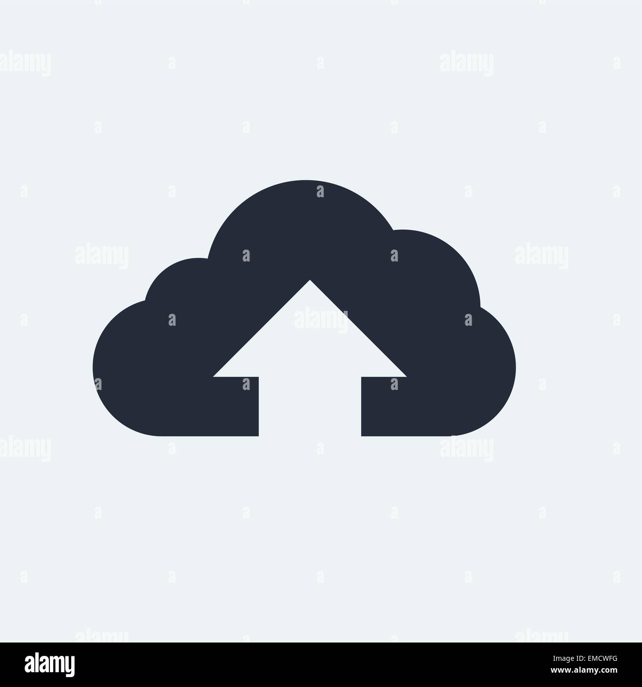 Flache Wolkensymbol Stock Vektor