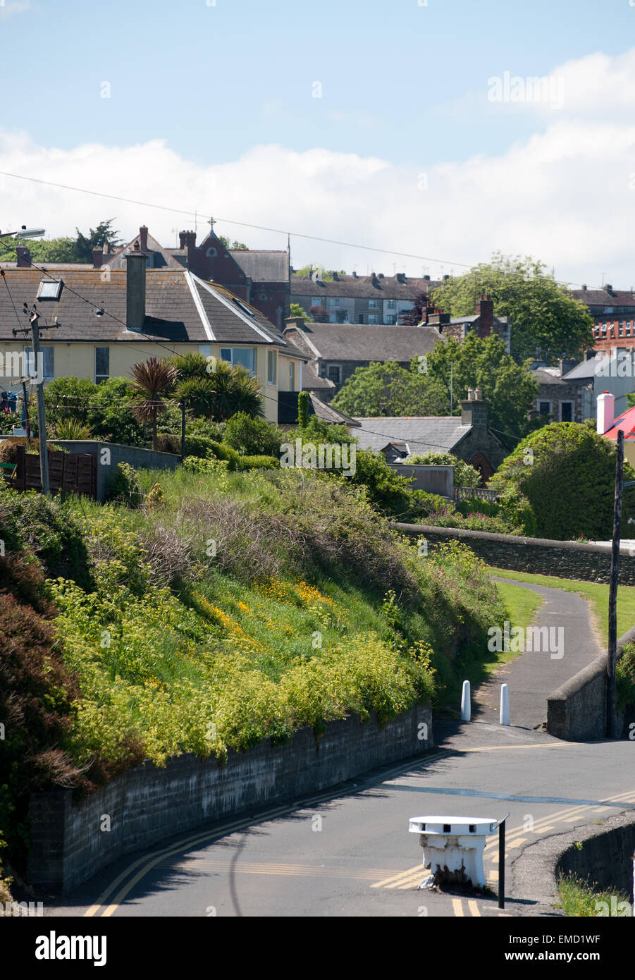 Wicklow, Ireland, Blick 5. Juni 2013, auf den South Quay Straße von Wicklow Hafen Stockfoto