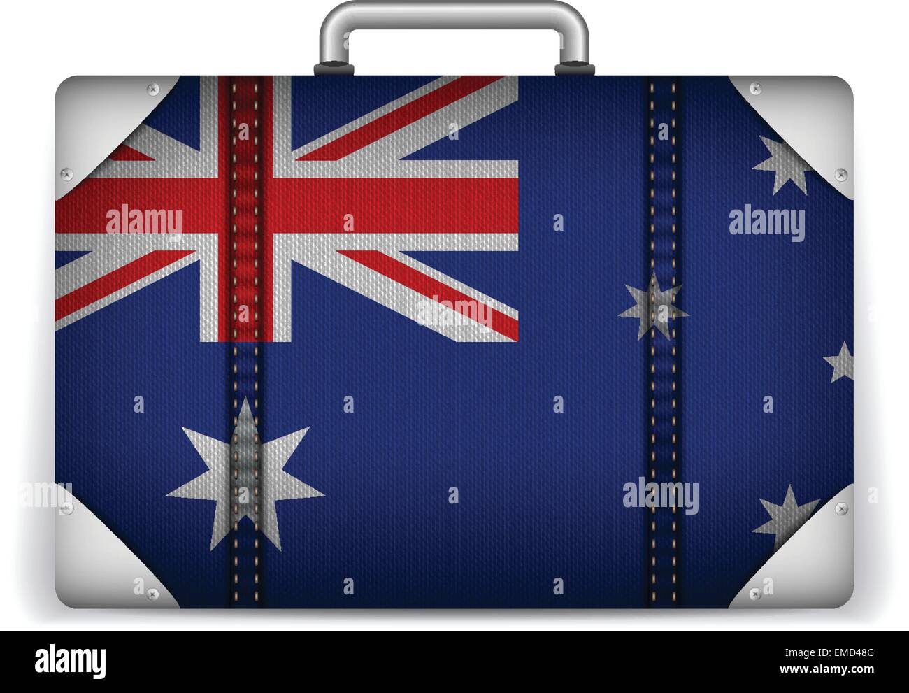 Australien-Reisegepäck mit Flagge für Urlaub Stock Vektor