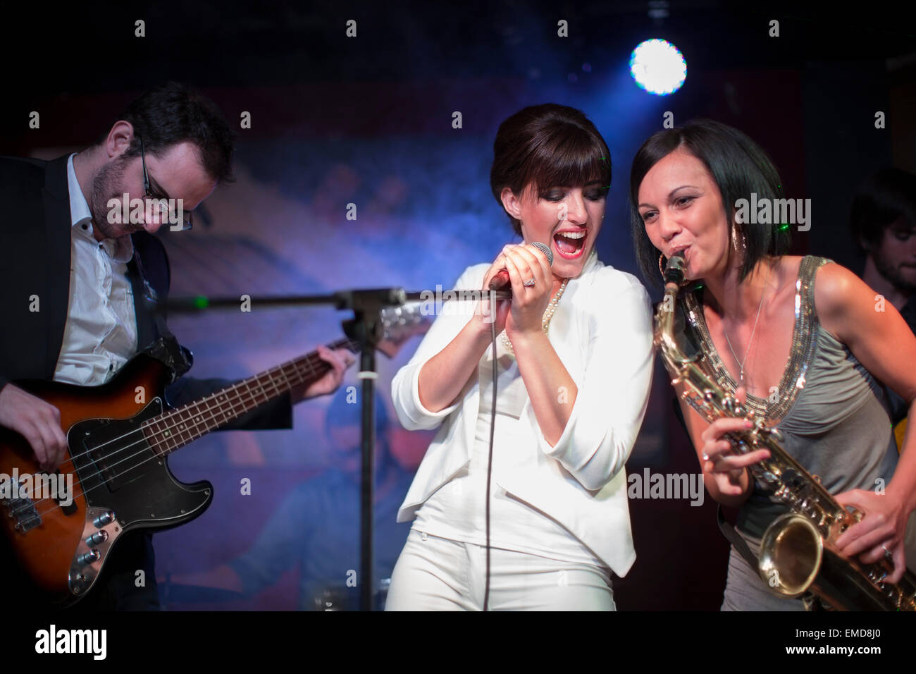 Jazz-Band auf der Bühne Stockfoto