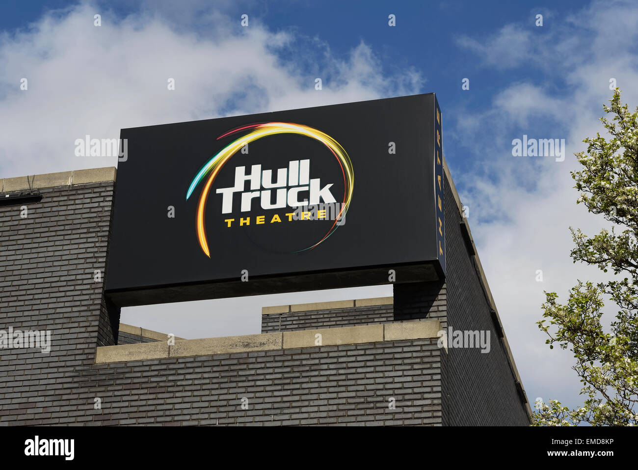 Das Schild an der Außenseite des Gebäudes Hull Truck Theatre Stockfoto