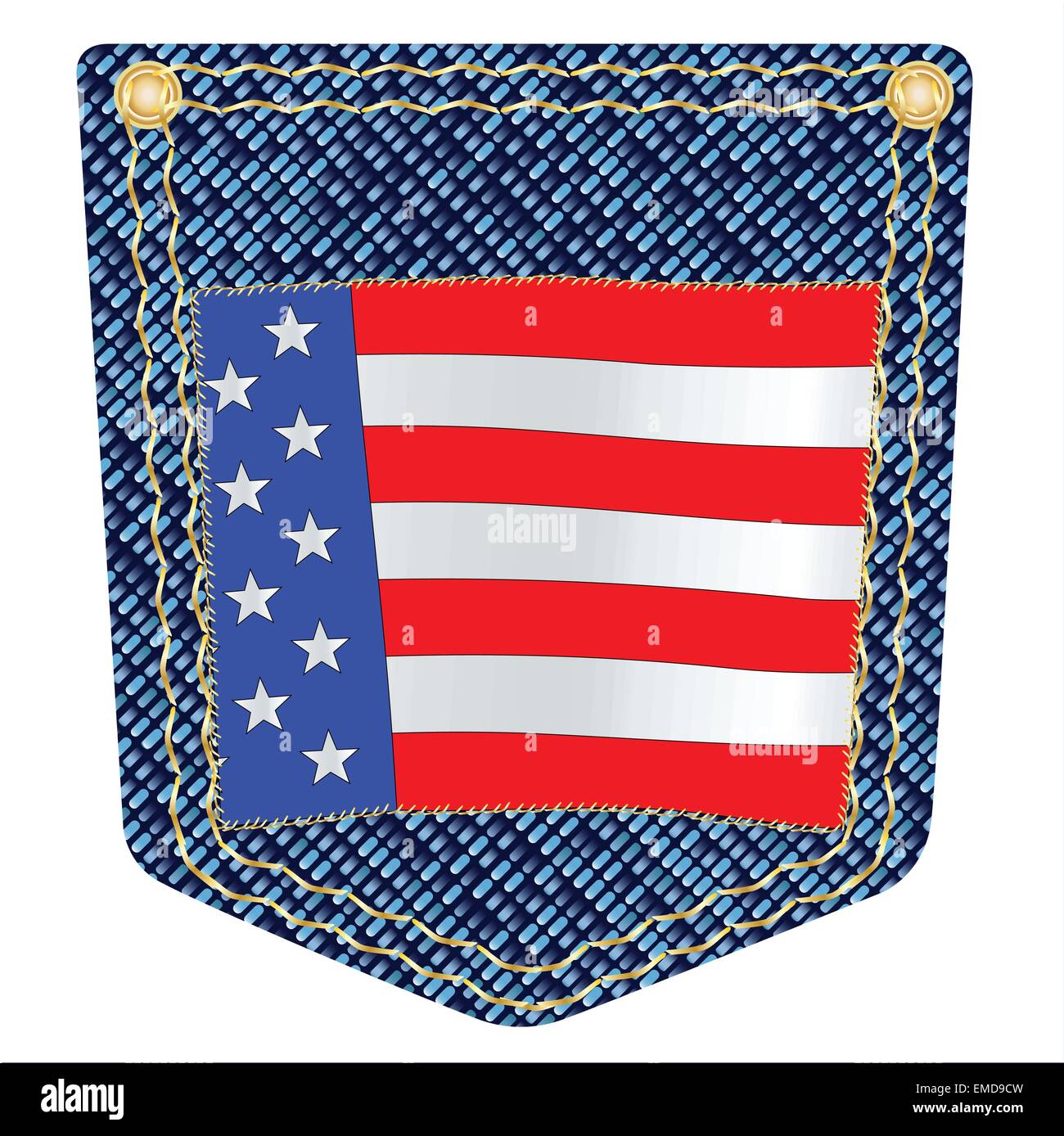 Stars And Stripes Denim Tasche Stock Vektor