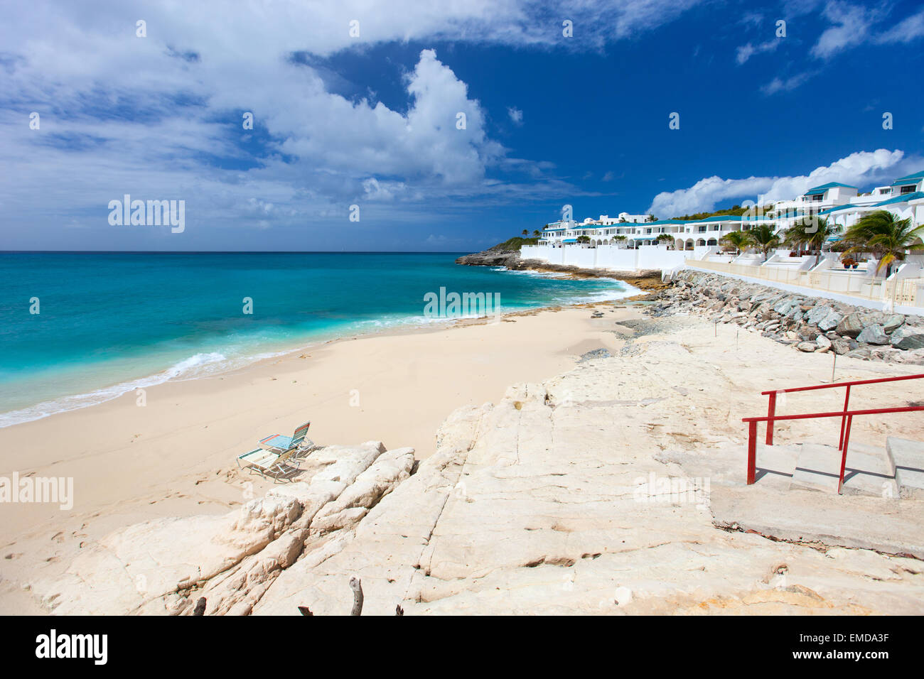 Cupecoy Beach auf St. Martin Caribbean Stockfoto