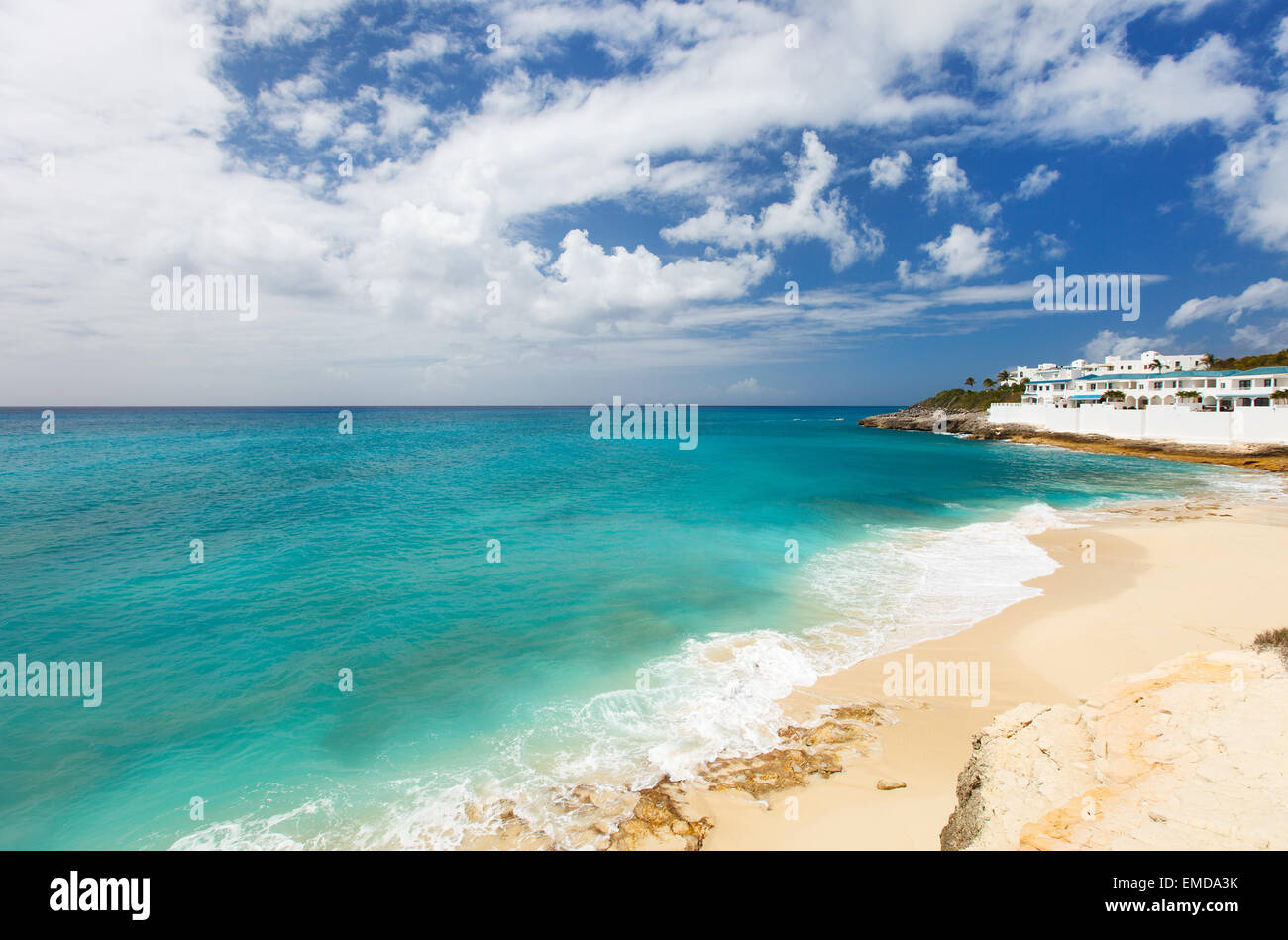 Cupecoy Beach auf St. Martin Caribbean Stockfoto