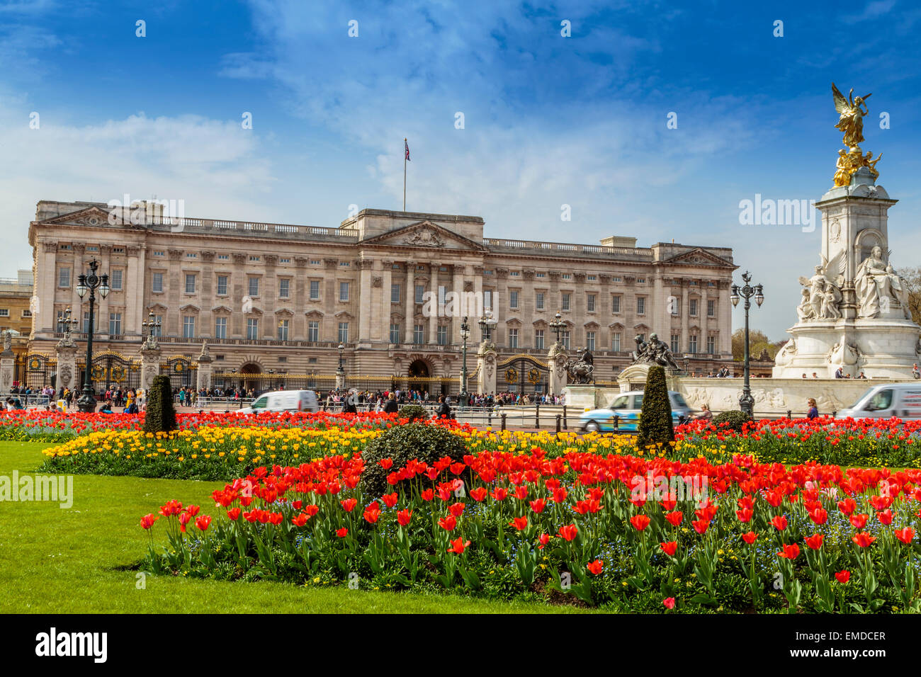 Eine Landschaft Blick auf den Buckingham Palace, Westminster London England Großbritannien Stockfoto
