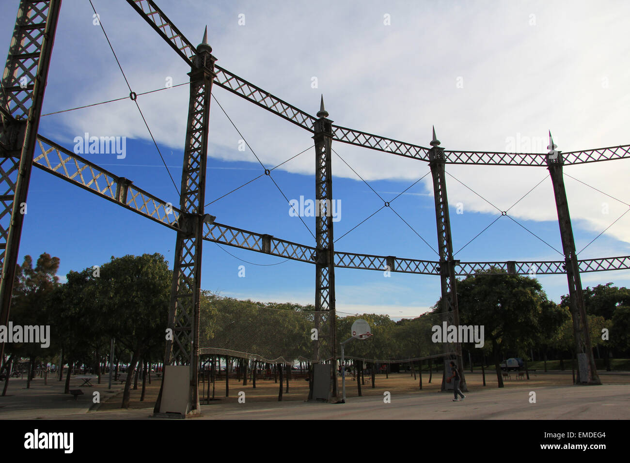 Barcelona-Basketballplatz Stockfoto