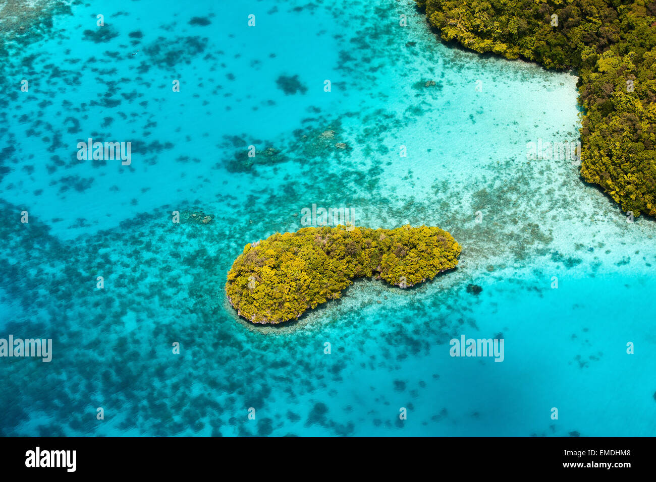 Palau-Inseln von oben Bahamas Antenne Stockfoto