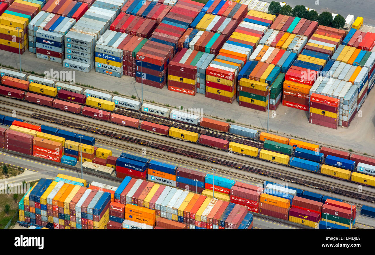 Container, Sendung Kopfbahnhof, Regensburg, Oberpfalz, Bayern, Deutschland Stockfoto