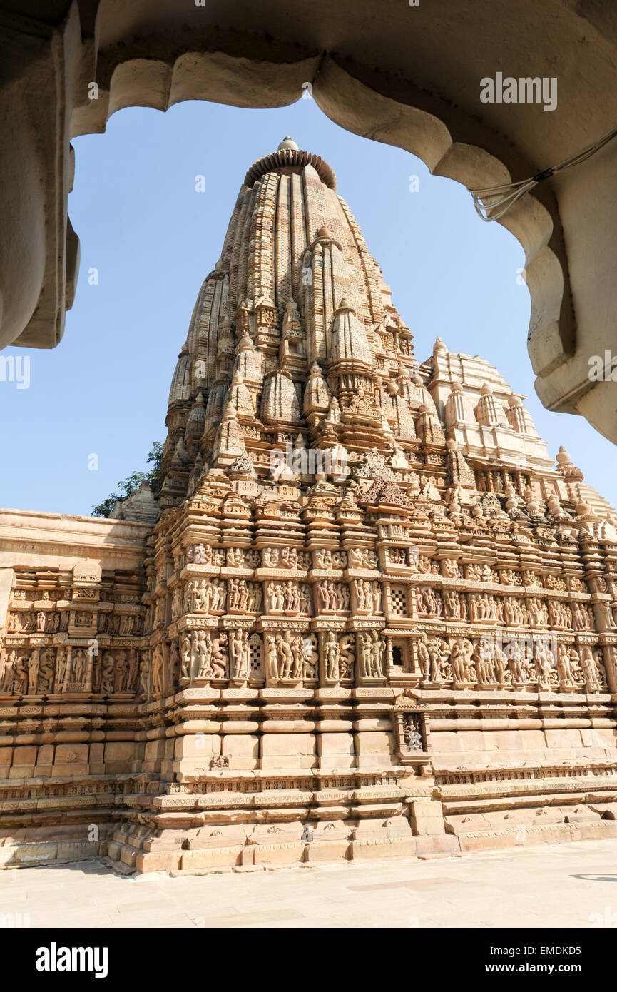 Tempel von Khajuraho in Indien, UNESCO-Welterbe Stockfoto