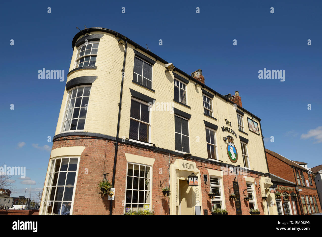 Die Minerva-Kneipe in der Nähe von Hull Marina an der Mündung des Flusses Humber Stockfoto