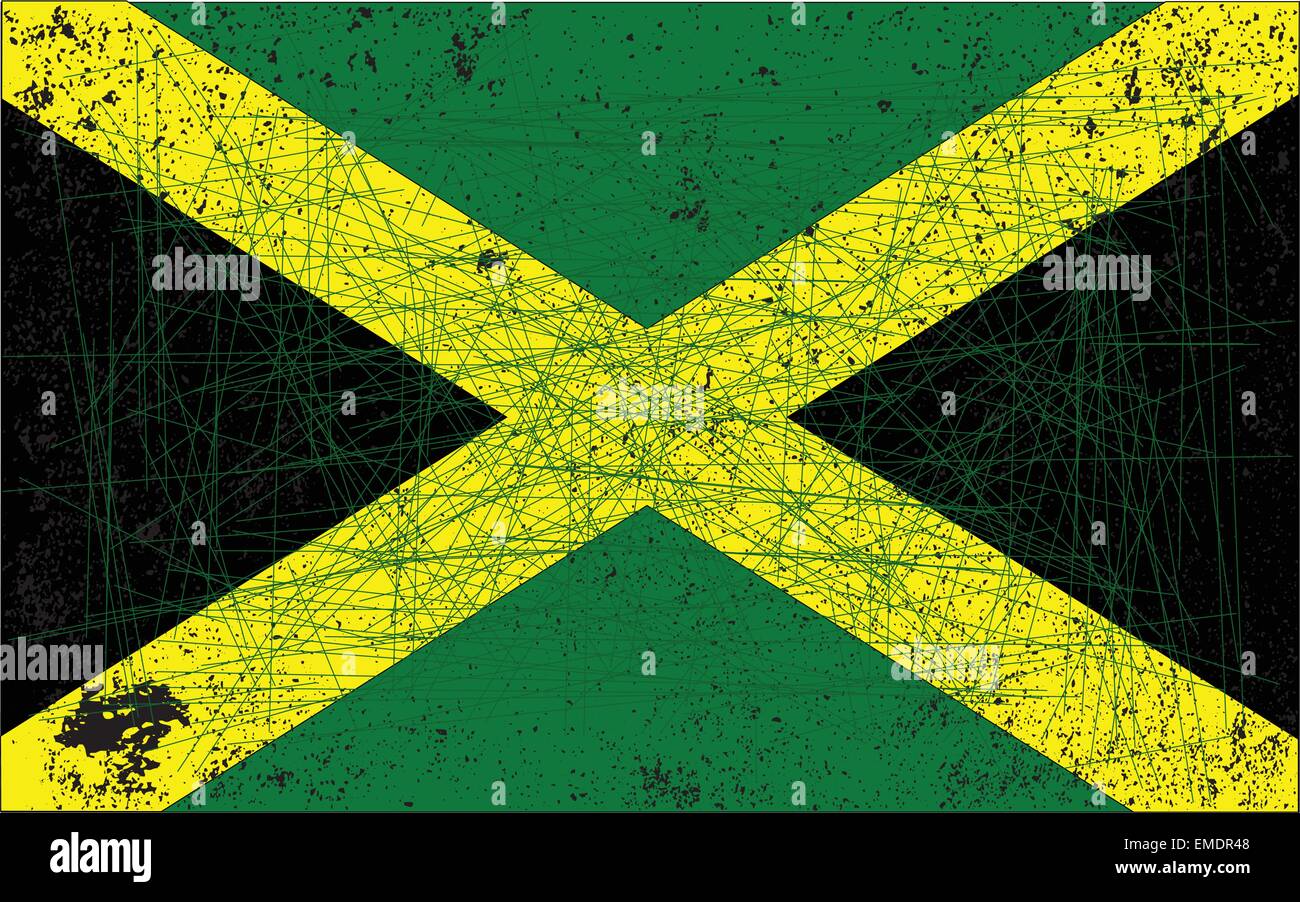Jamaikanische Flagge Stock Vektor