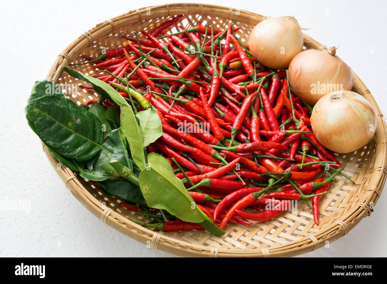 Chili Zutaten Vorbereitung heiße würzige orientalische Frischküche tropischen Stockfoto