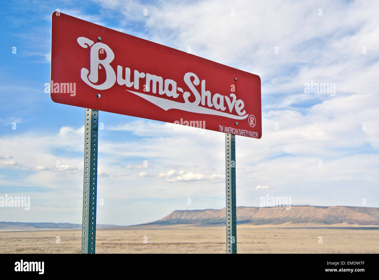 historischen Burma shave Zeichen auf der Route 66 in der Nähe von Williams, Arizona Stockfoto