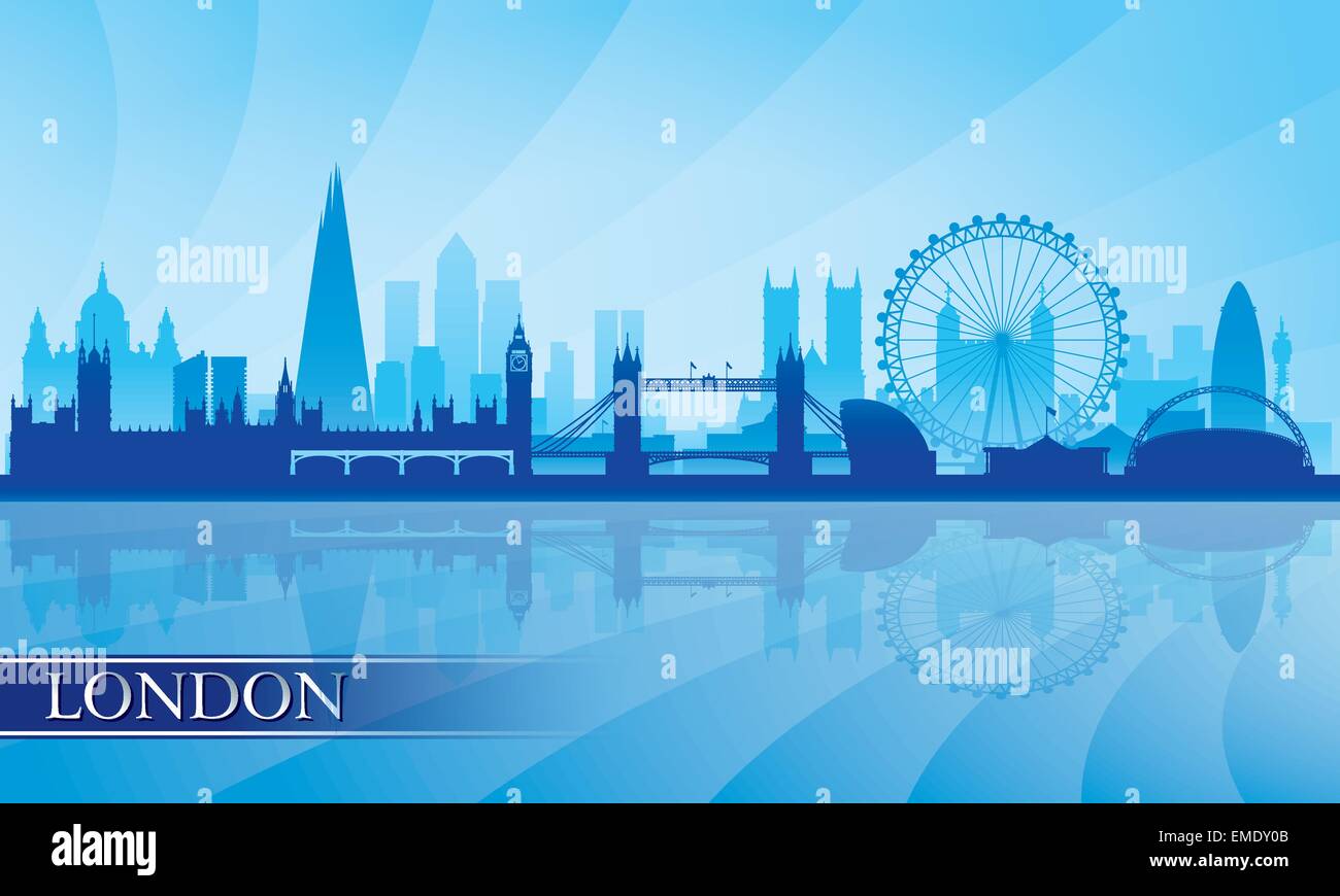 London City Skyline Silhouette Hintergrund Stock Vektor