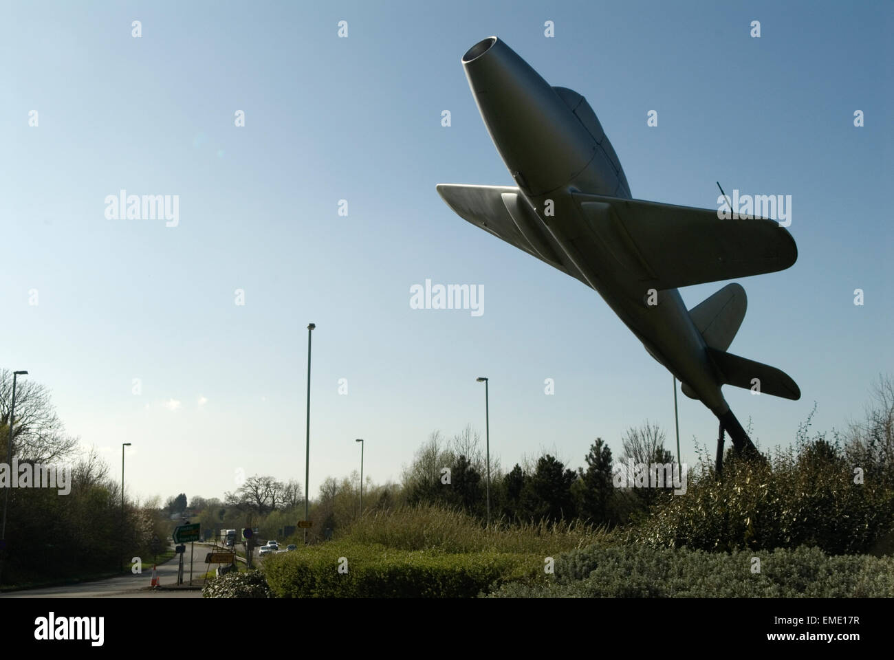 Lutterworth Leicestershire. Geschäftsreiseflugzeug, Gloster Whittle feiert Sir Frank Whittle auf der Runde über Lutterworth betreten. HOMER SYKES Stockfoto