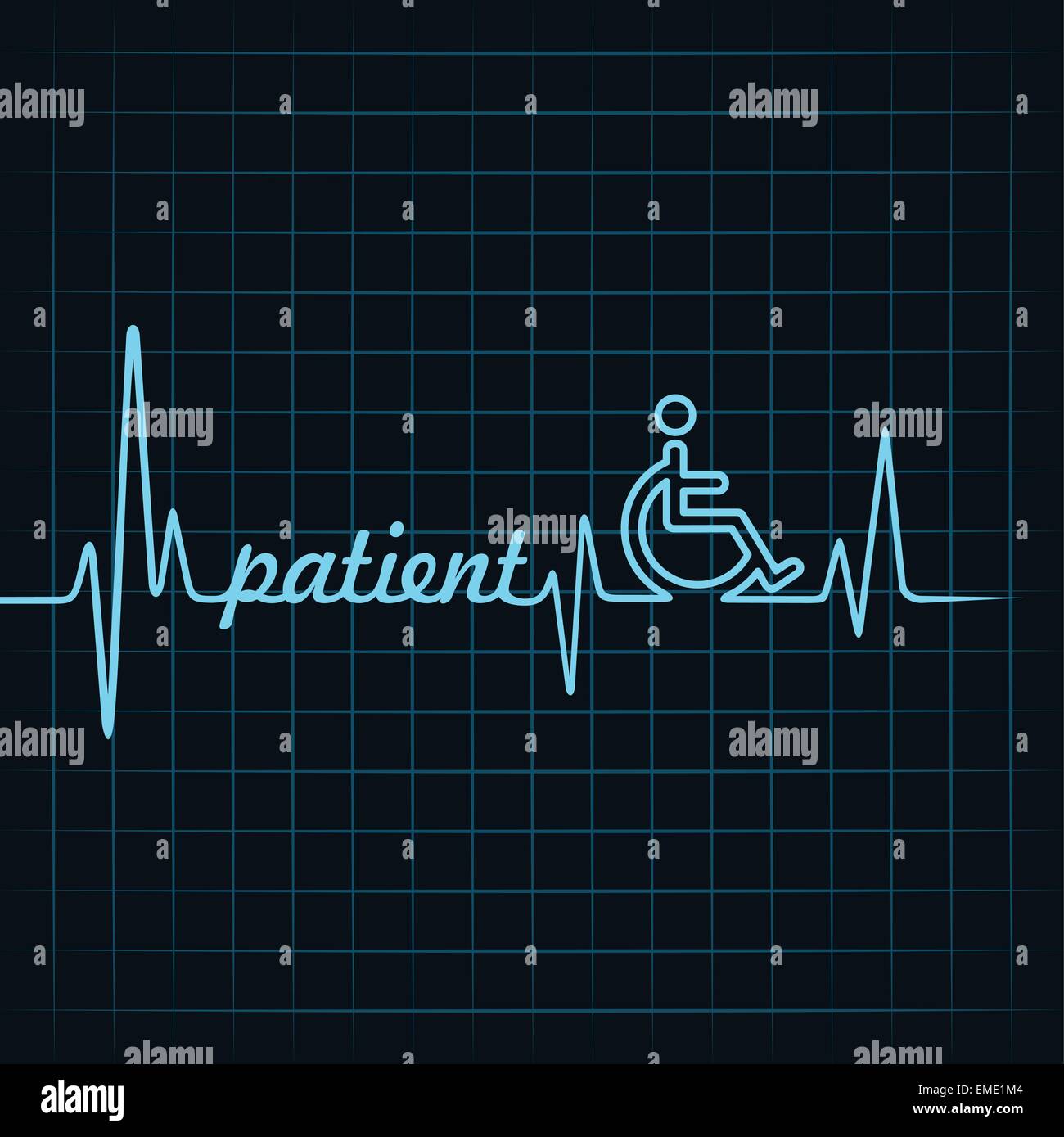 Herzschlag machen Patienten Wort und Symbol Lager Vektor Stock Vektor