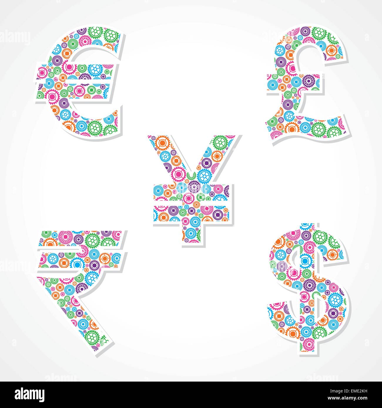 Gruppe von Ausrüstung machen Währung Symbole Lager Vektor Stock Vektor