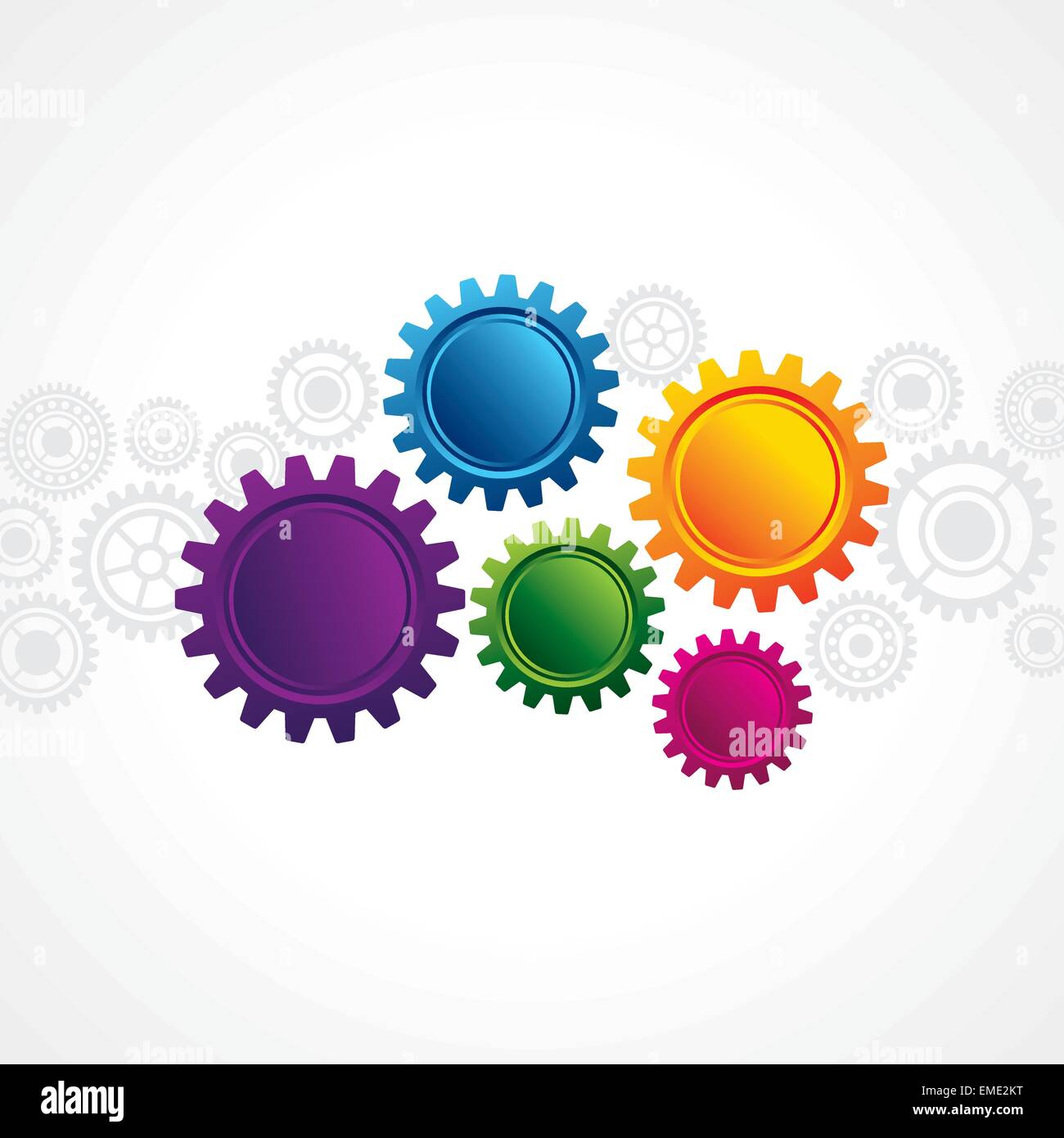 Abbildung abstrakt Webdesign mit textfreiraum im Zahnrad Stock Vektor