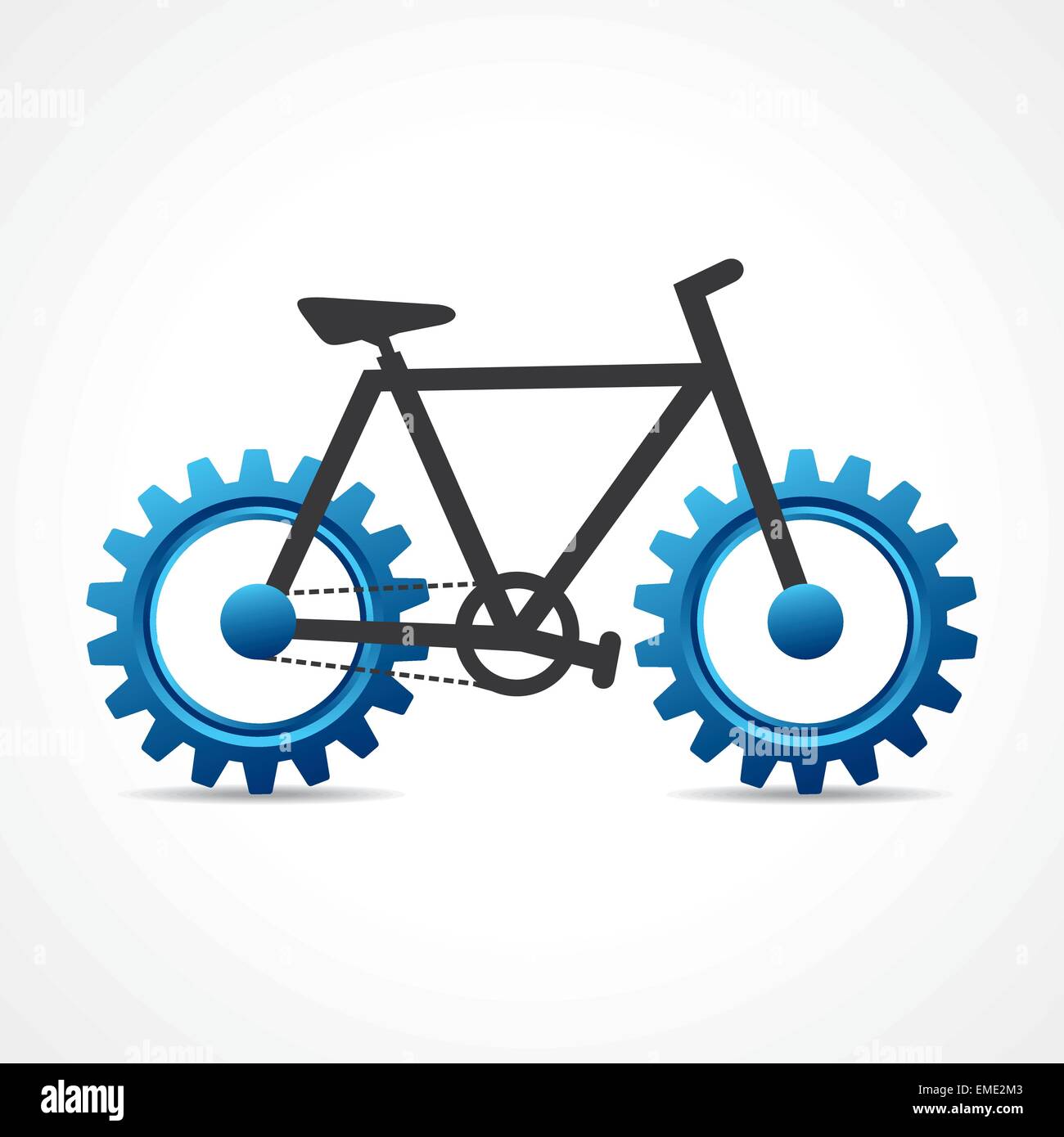 Illustration des Fahrrads mit Zahnrad Stock Vektor
