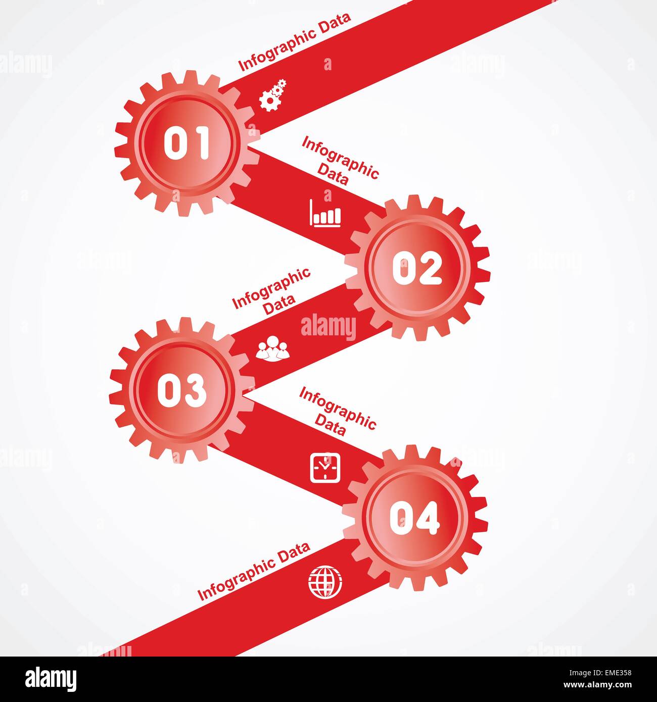 Illustration der Zahnräder Infografiken Optionen banner Stock Vektor