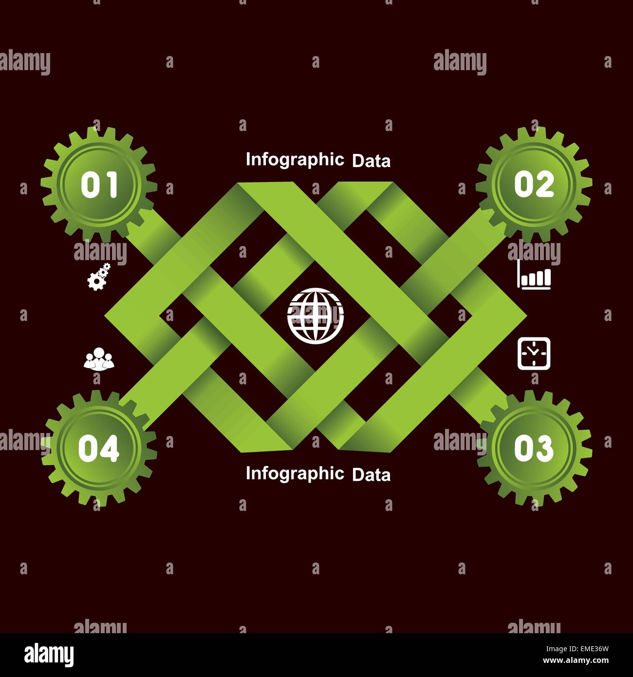 Illustration der Zahnräder Infografiken Optionen banner Stock Vektor