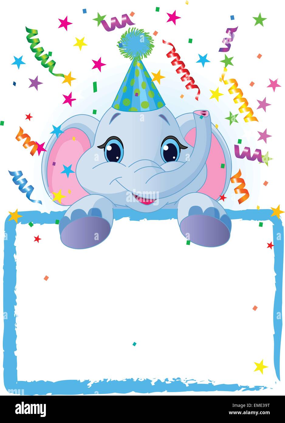 Baby-Elefant-Geburtstag Stock Vektor