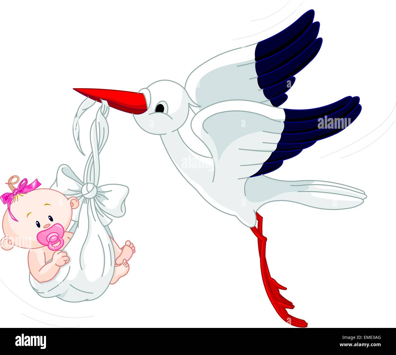 Storch und Baby Stock Vektor