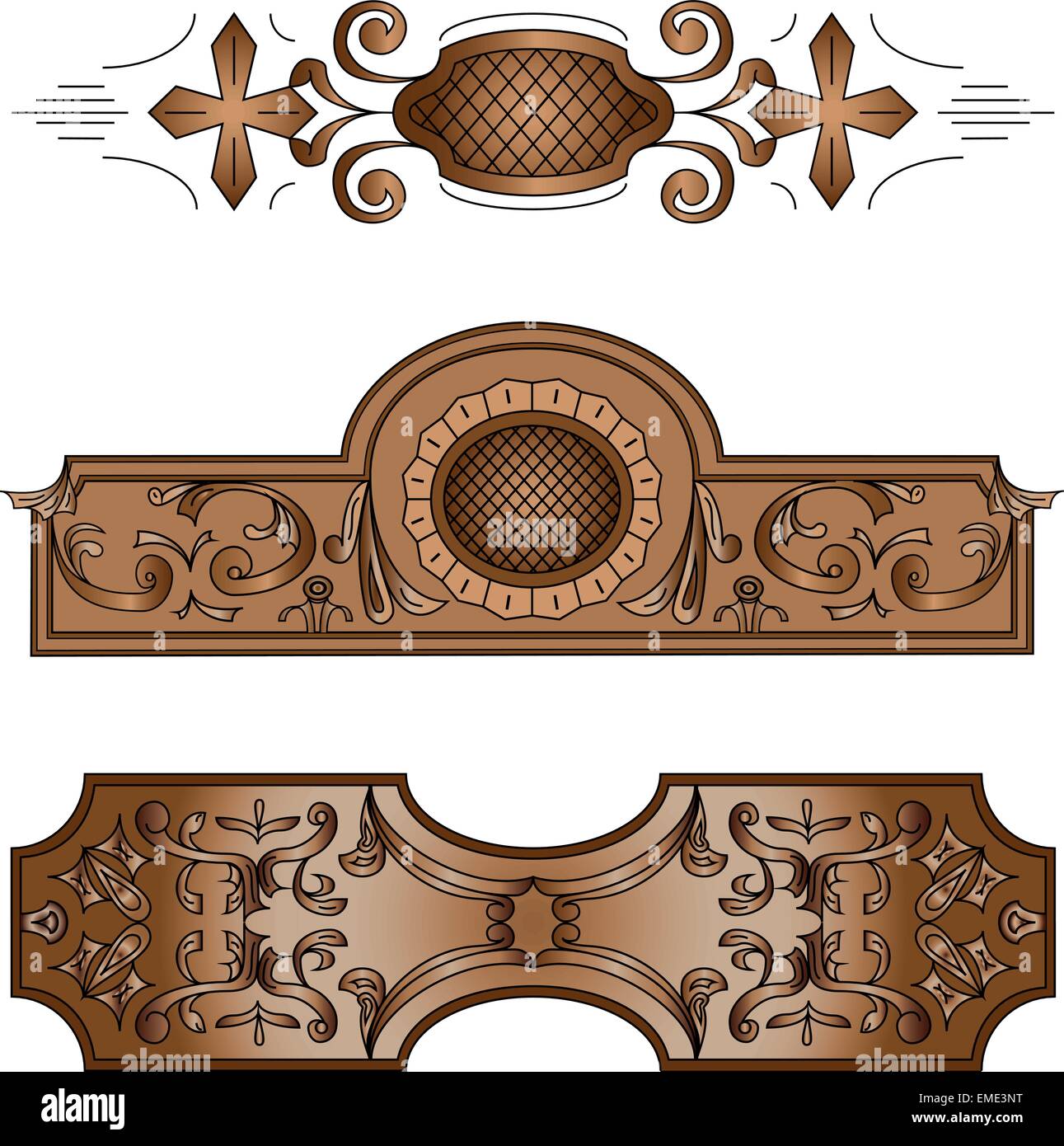 Vektorgrafiken für carving-Basrelief-Vektor-illustration Stock Vektor
