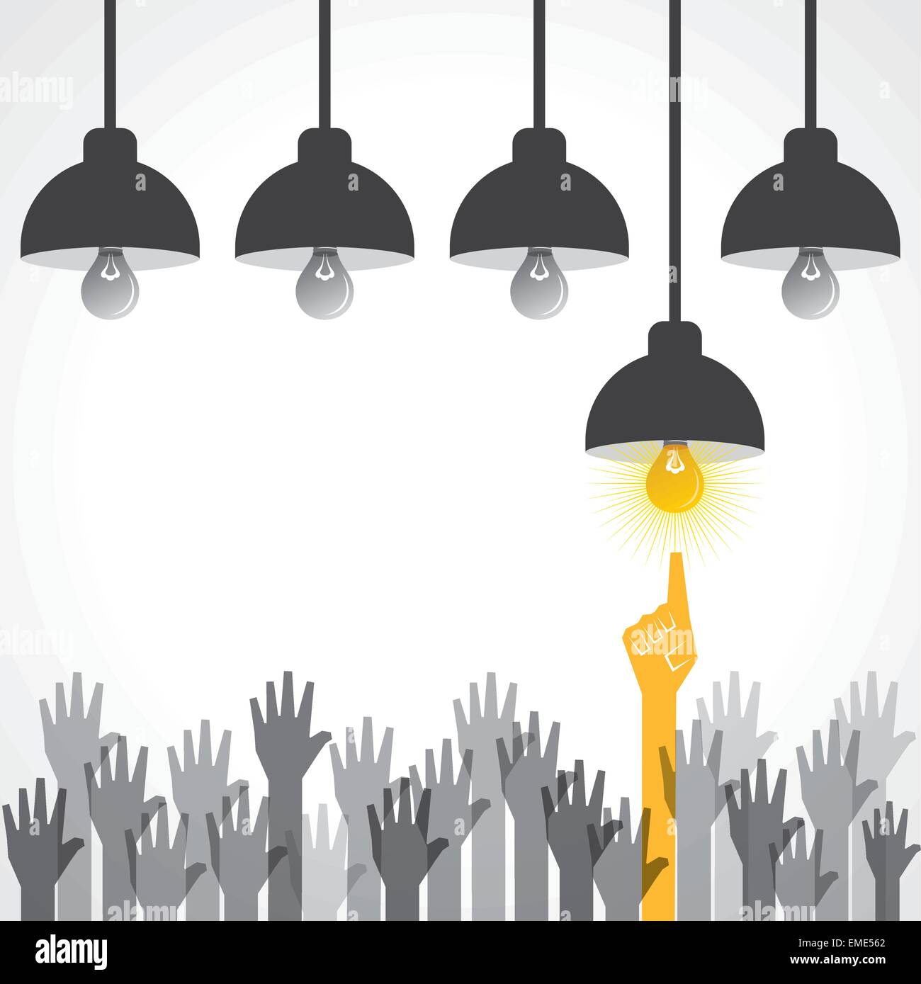 Man verweist auf Glühbirne Idee - Vektor-illustration Stock Vektor