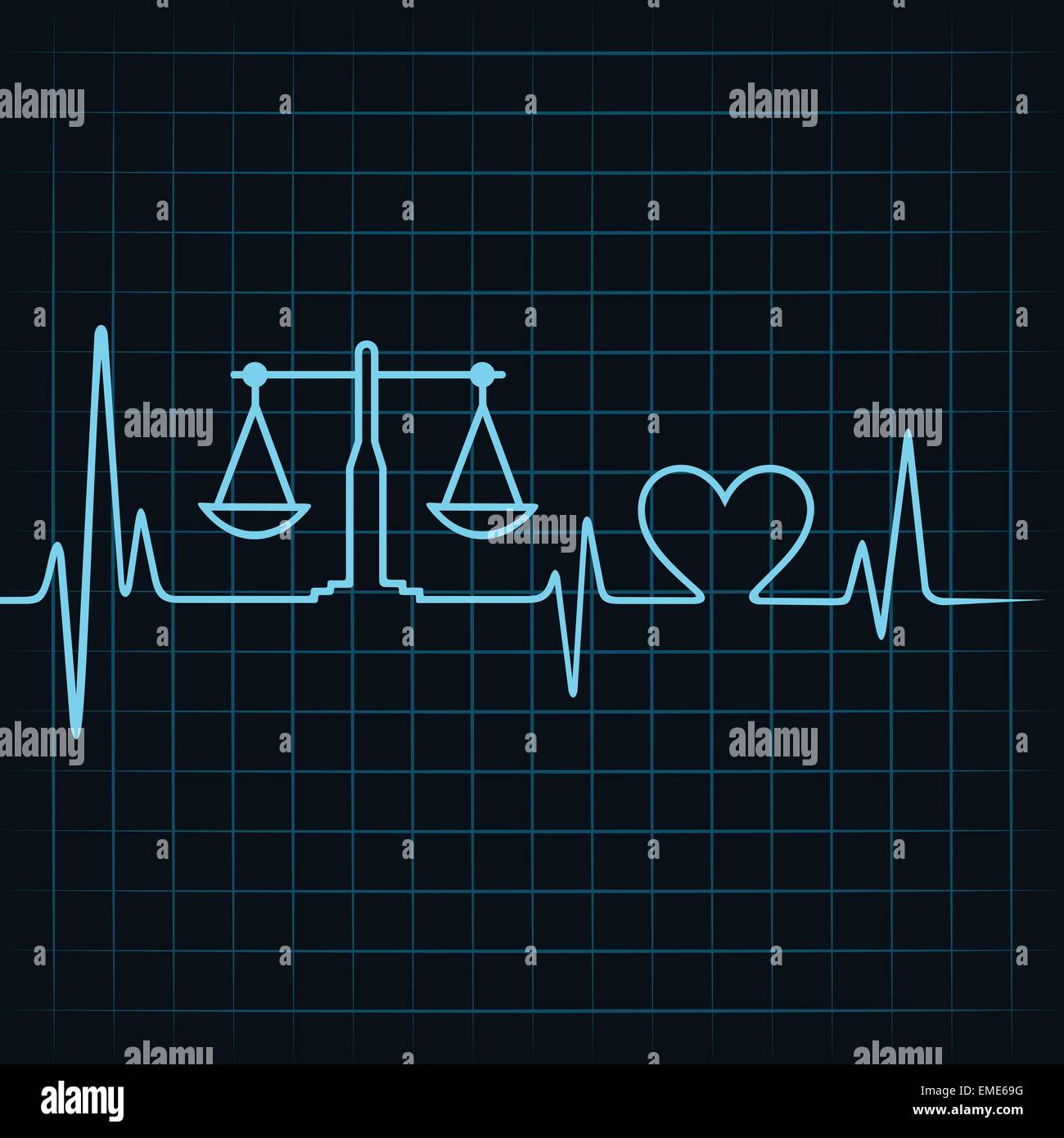 Herzschlag machen einen mit einem Gewicht von Maschine und Herz Symbol Lager Vektor Stock Vektor