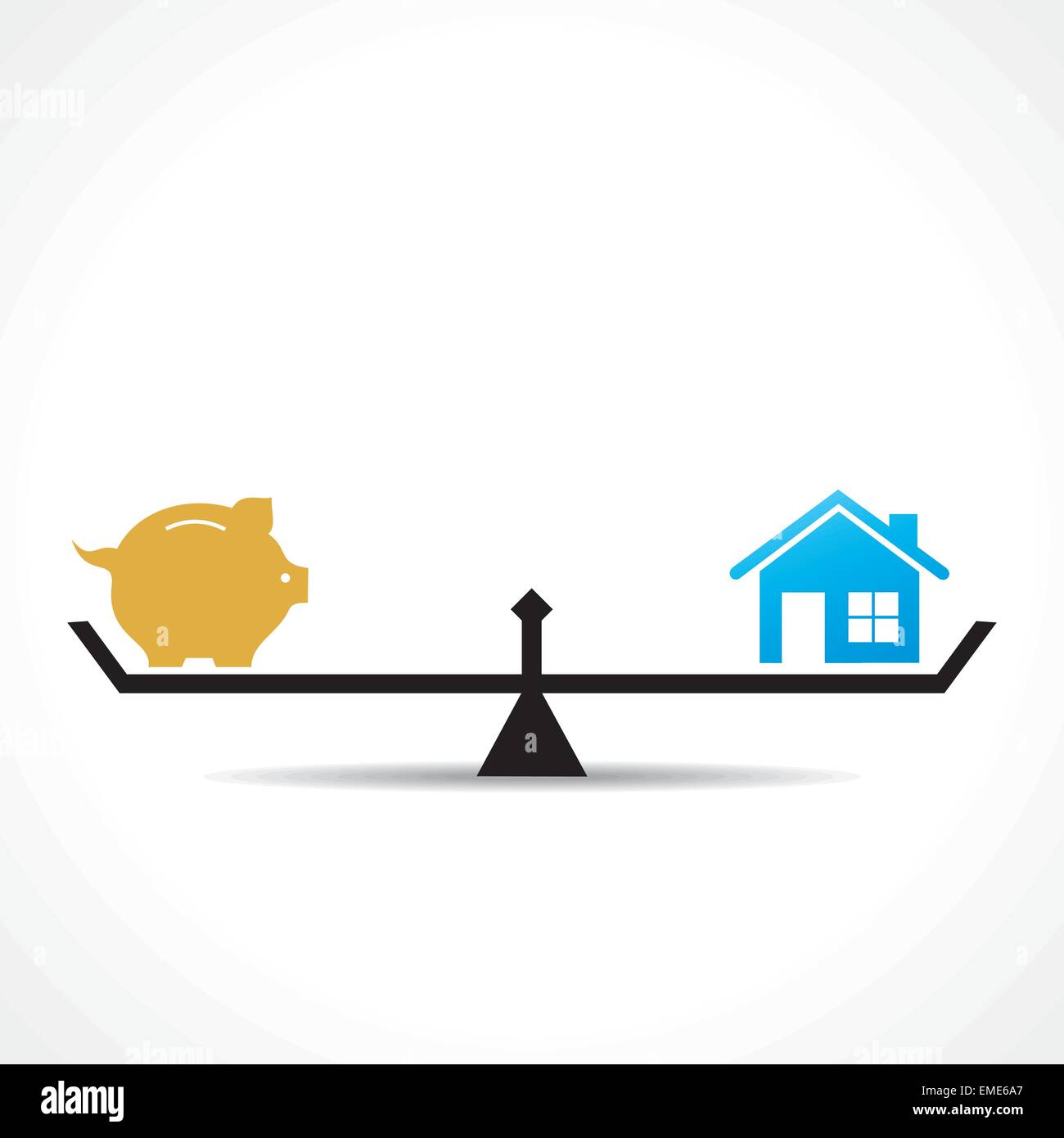 Vergleichen Sie Geld und Wohnkonzept Vektor Stock Vektor