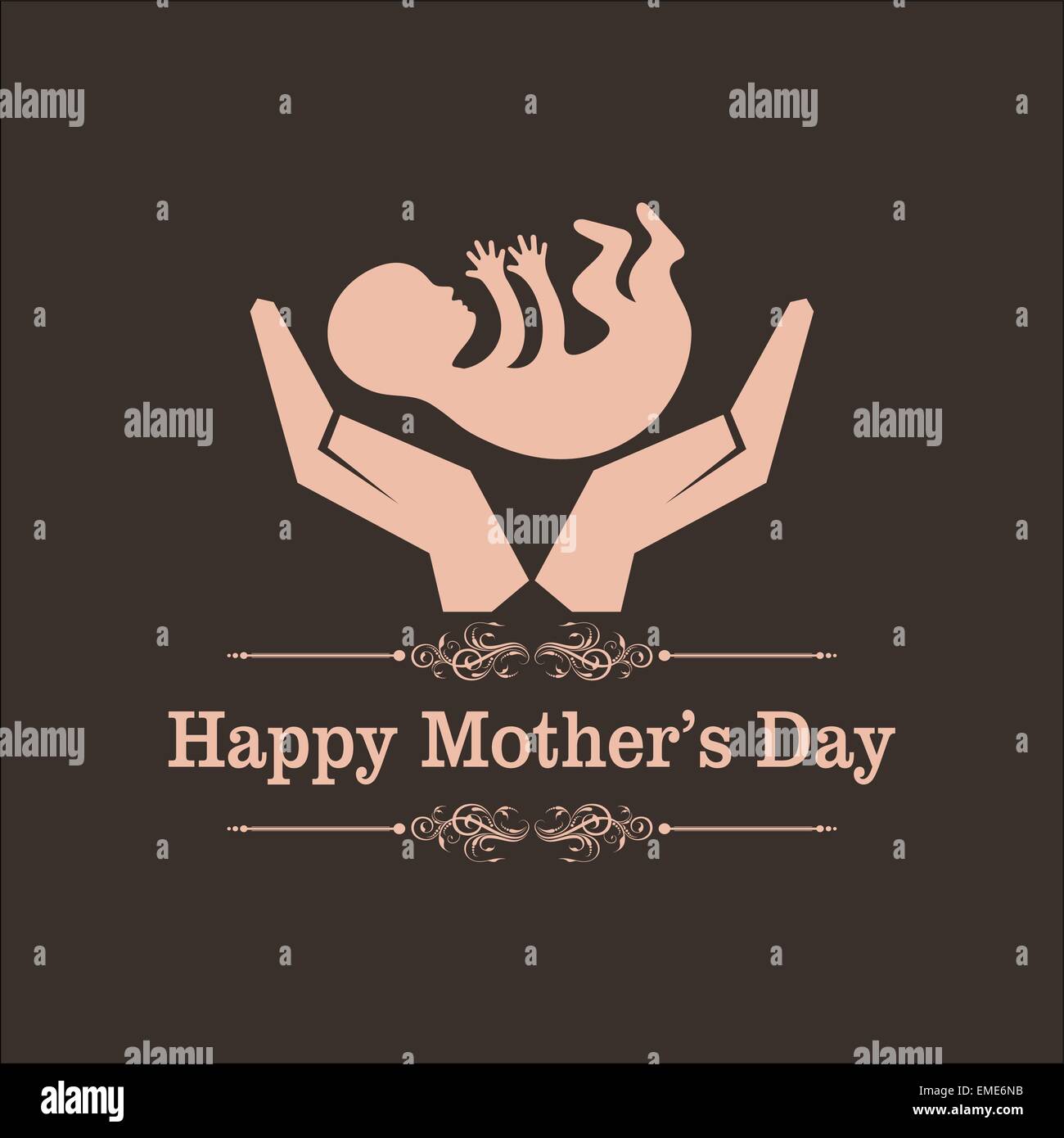 Glückliche Mütter Tag Gruß mit fürsorglichen Konzept Lager Vektor Stock Vektor