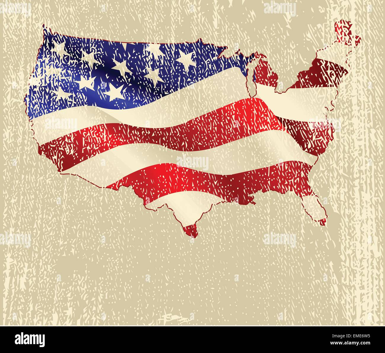 Amerikanische Flagge Karte Stock Vektor