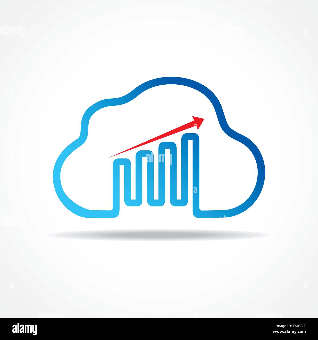 Geschäft Wachstum Diagrammdesign mit Cloud-Design-Konzept-Vektor Stock Vektor