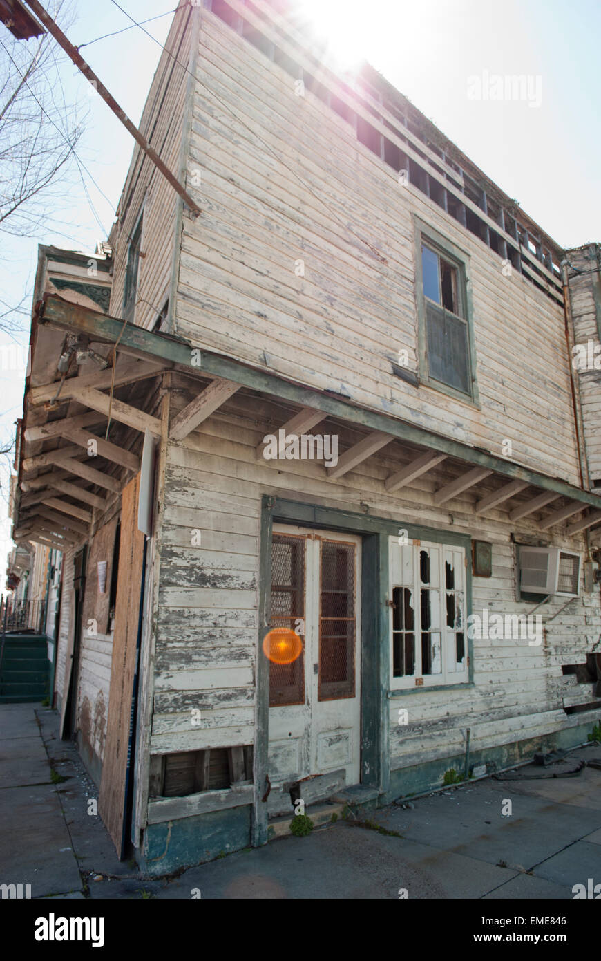 Ein Gebäude in New Orleans, 5 Jahre nach der Zerstörung durch den Hurrikan Katrina Louisiana USA Stockfoto