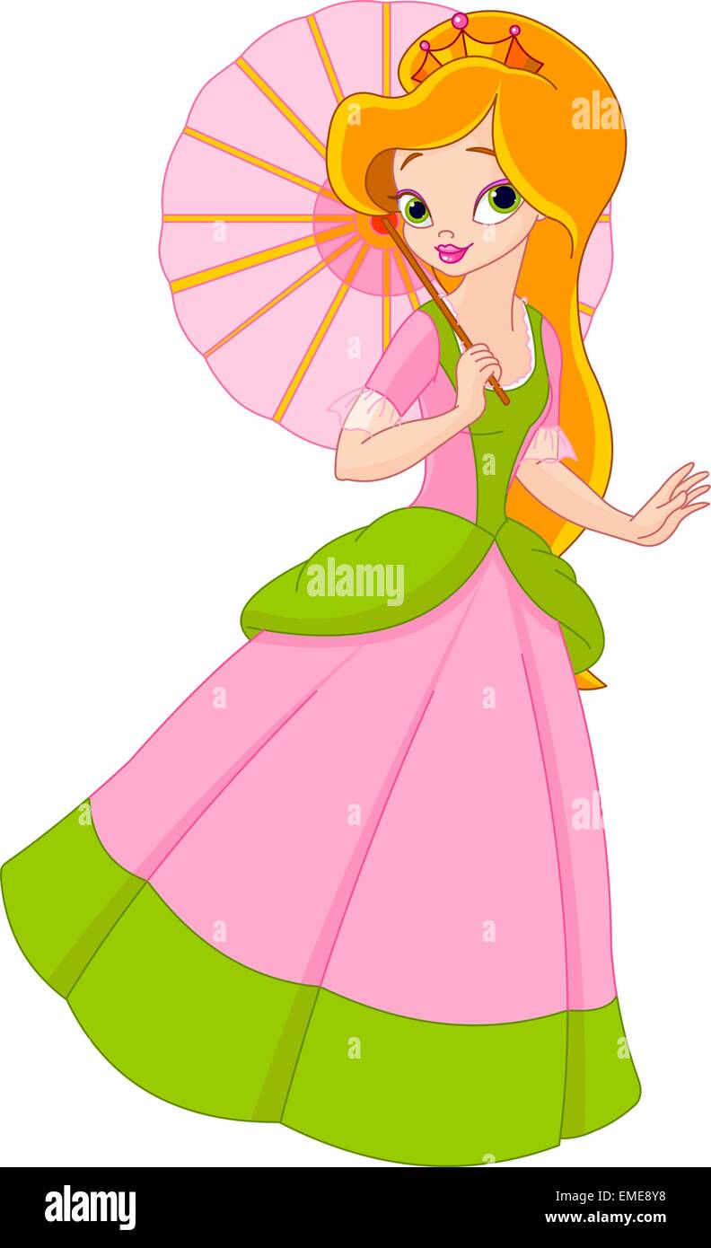 Schöne Prinzessin am Sommertag Stock Vektor