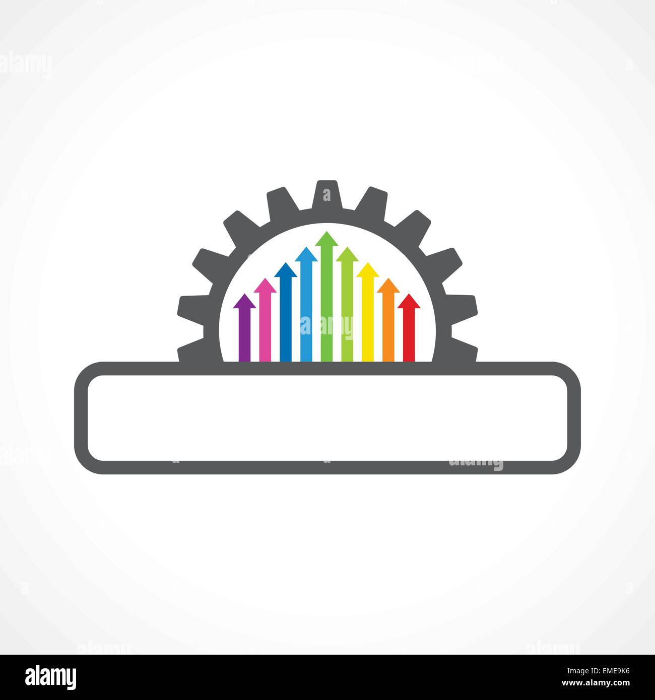 Bunte Pfeil in das Zahnrad mit Lager Vektor Exemplar Stock Vektor