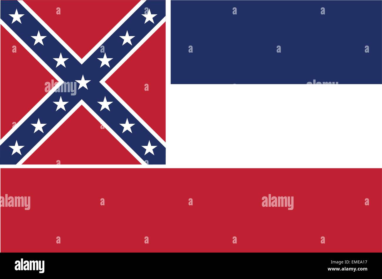 Staatsflagge von Mississippi Stock Vektor