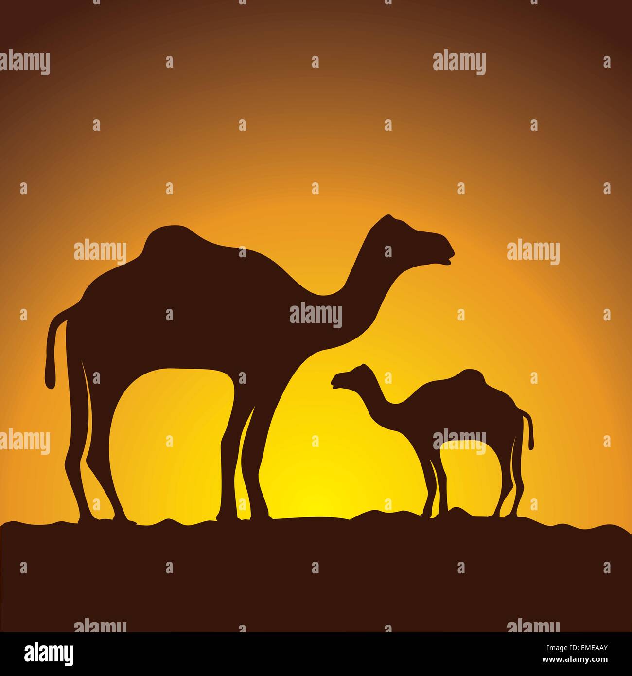 Kamelkarawane, Vektor-Bild-design Stock Vektor