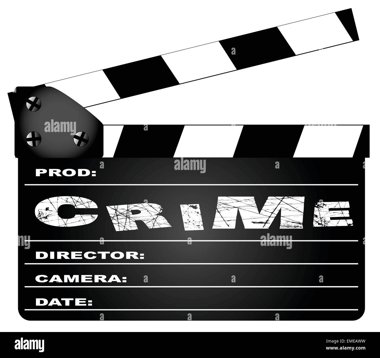 Kriminalität-Film-Klappe Stock Vektor