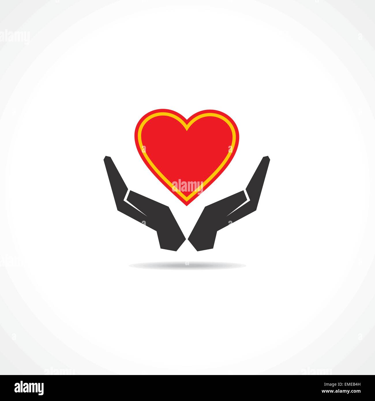 Hand einen Herz-Symbol Vektor zu schützen Stock Vektor