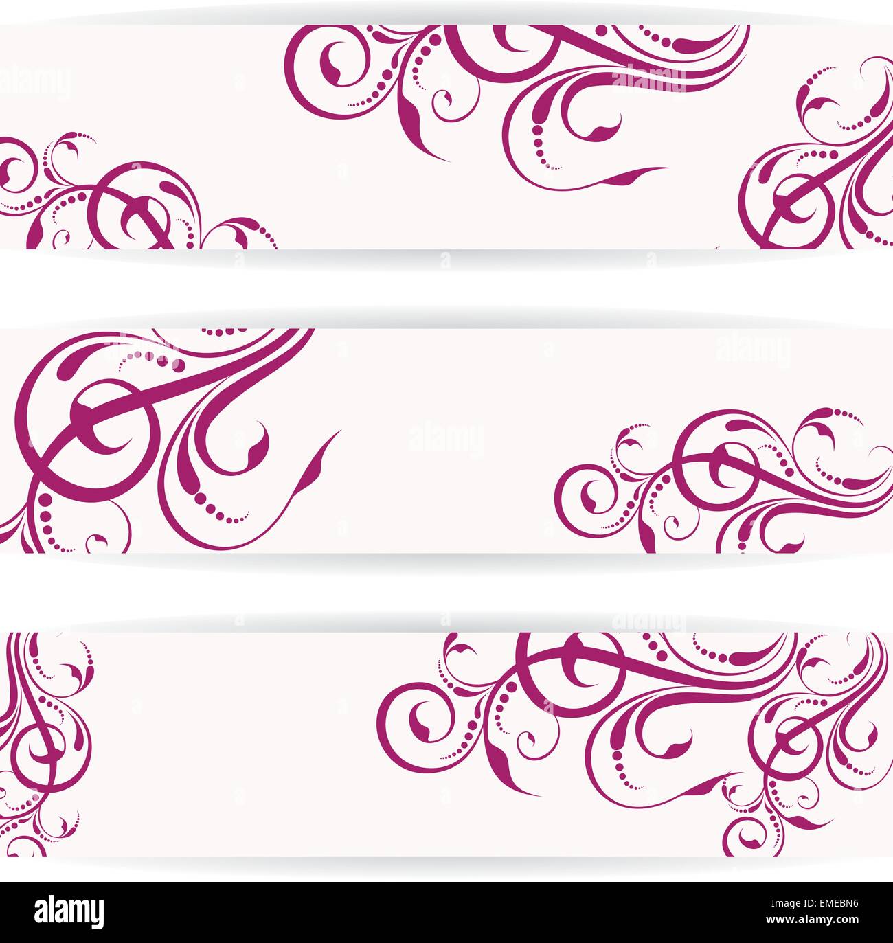 Website-Header oder Banner set mit wunderschönen Blumendesign Stock Vektor