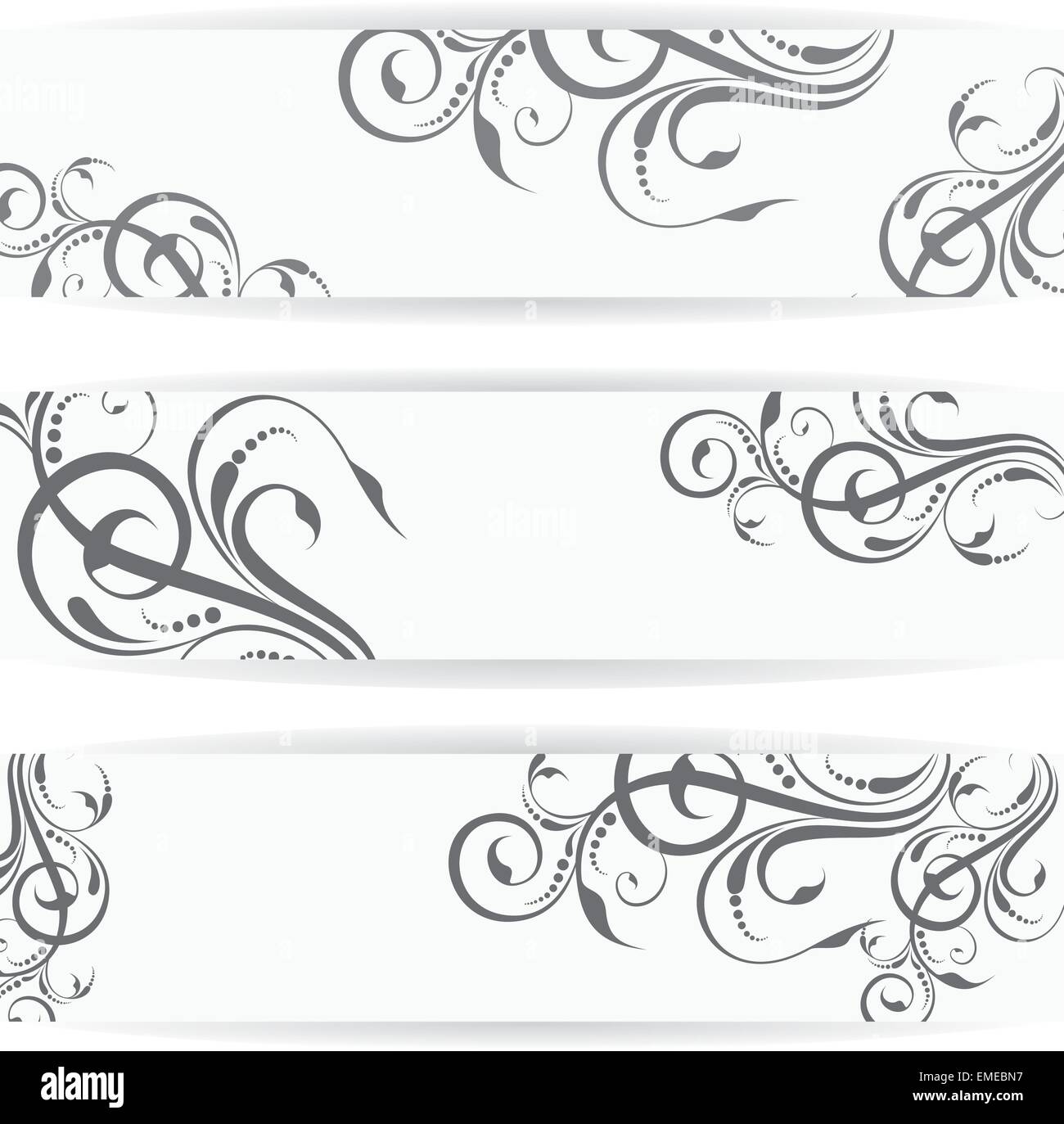Website-Header oder Banner set mit wunderschönen Blumendesign Stock Vektor