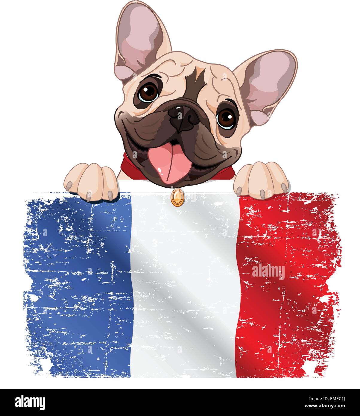 Französische Bulldogge fan Stock Vektor