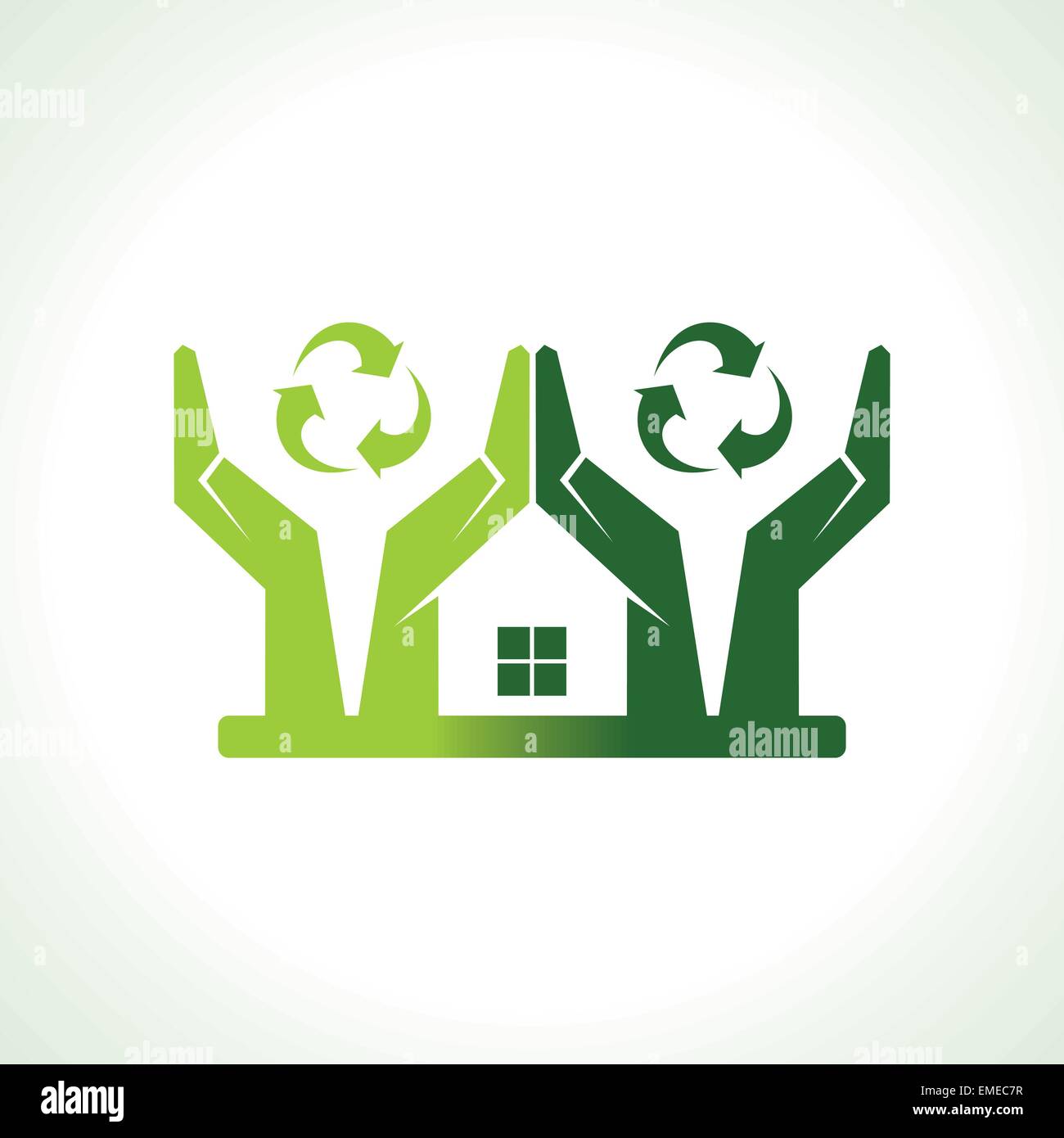 Eco-freundliches Haus bilden von Hand Natur Vektor zu schützen Stock Vektor