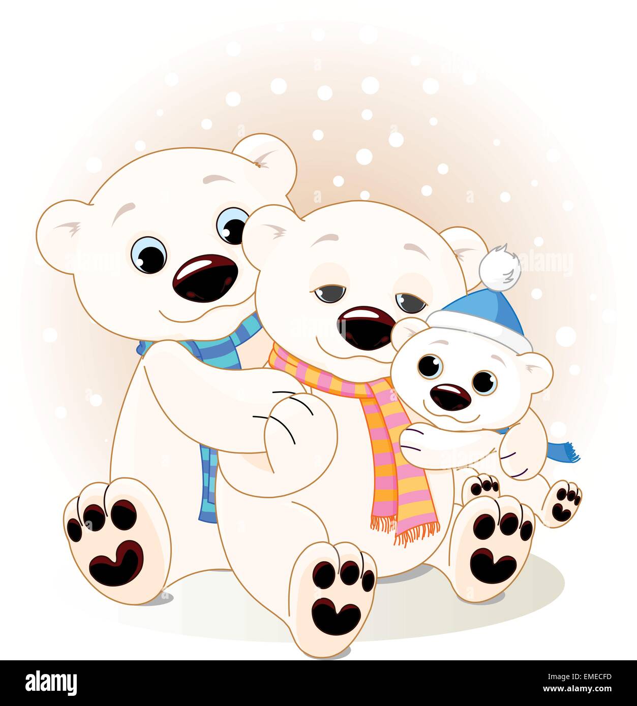 Eisbären-Familie Stock Vektor